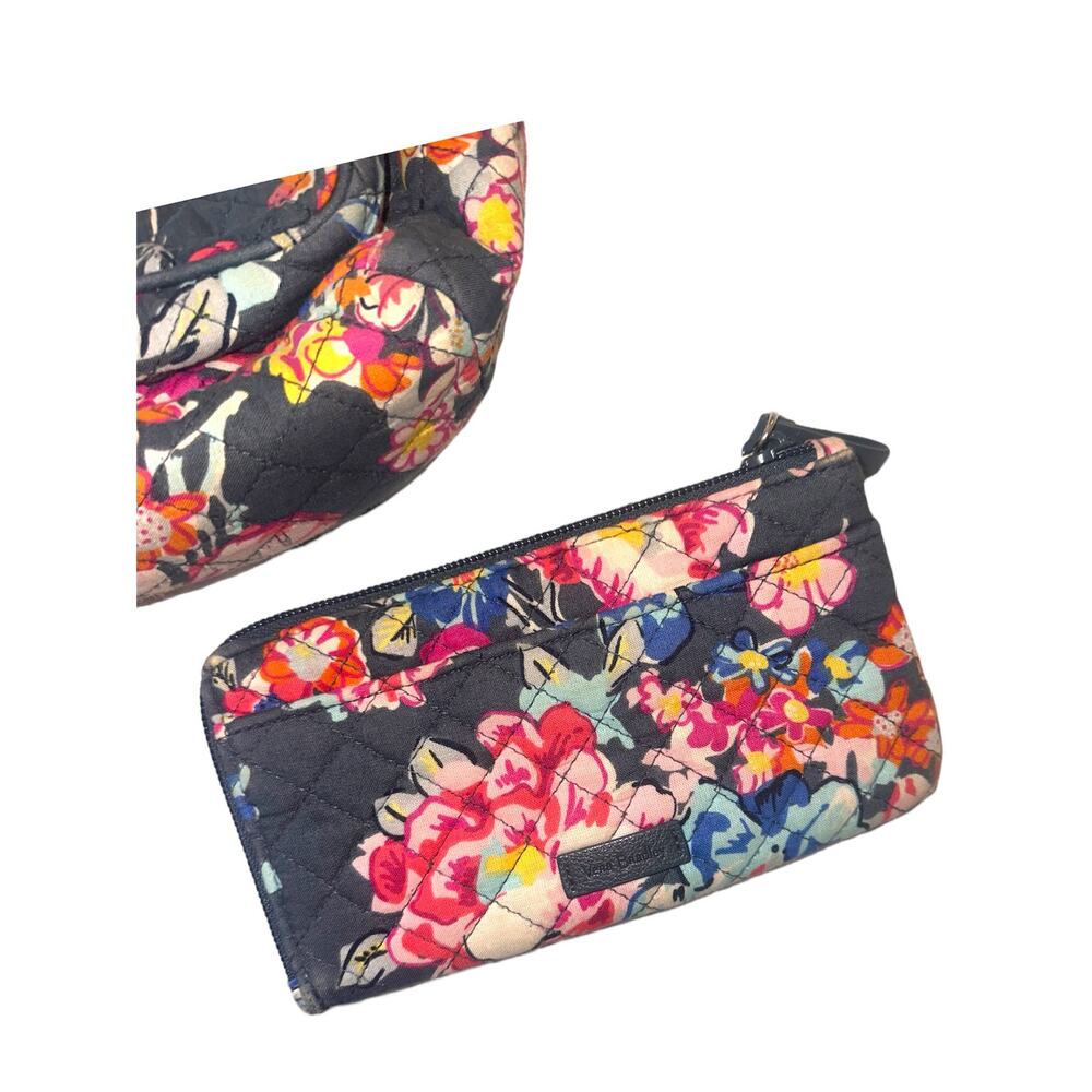Vera Bradley Quilted Sling Backpack + Matching Wallet Floral Crossbody Travel - Picture 4 of 10